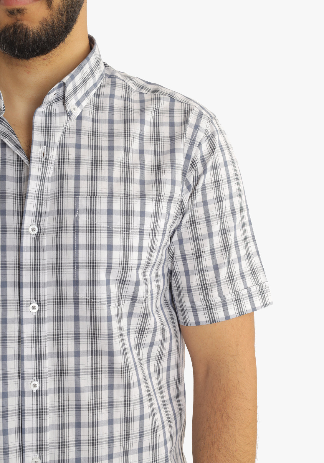 Checkered Short Sleeves Cotton Shirt