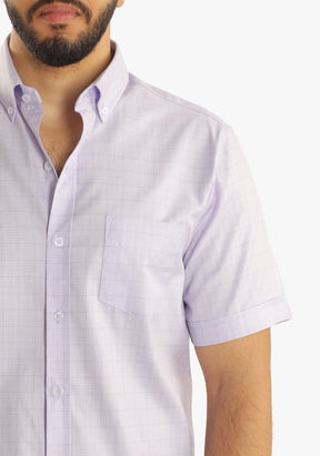 Checkered Short Sleeves Cotton Shirt