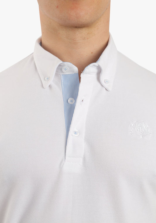 White Polo With Chest Embroidery
