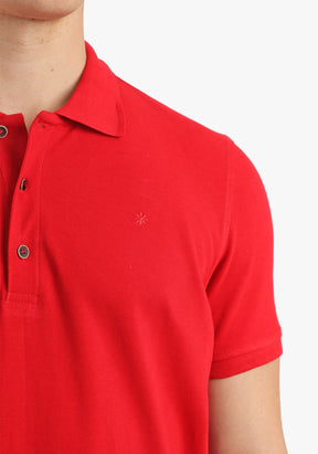 Red Basic Plain Polo