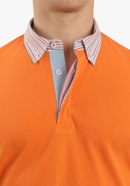 Orange Polo With Shirt Collar
