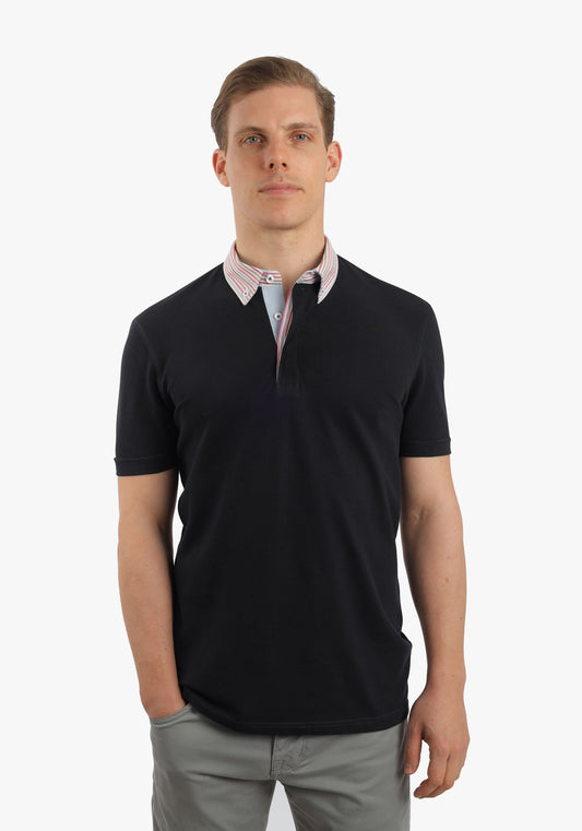 Black Polo With Shirt Collar
