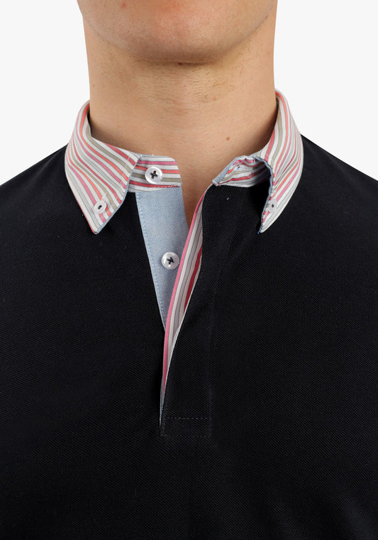 Black Polo With Shirt Collar