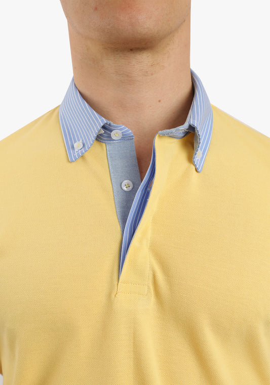 Yellow Polo With Shirt Collar