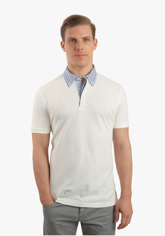 Off-White Polo With Shirt Collar