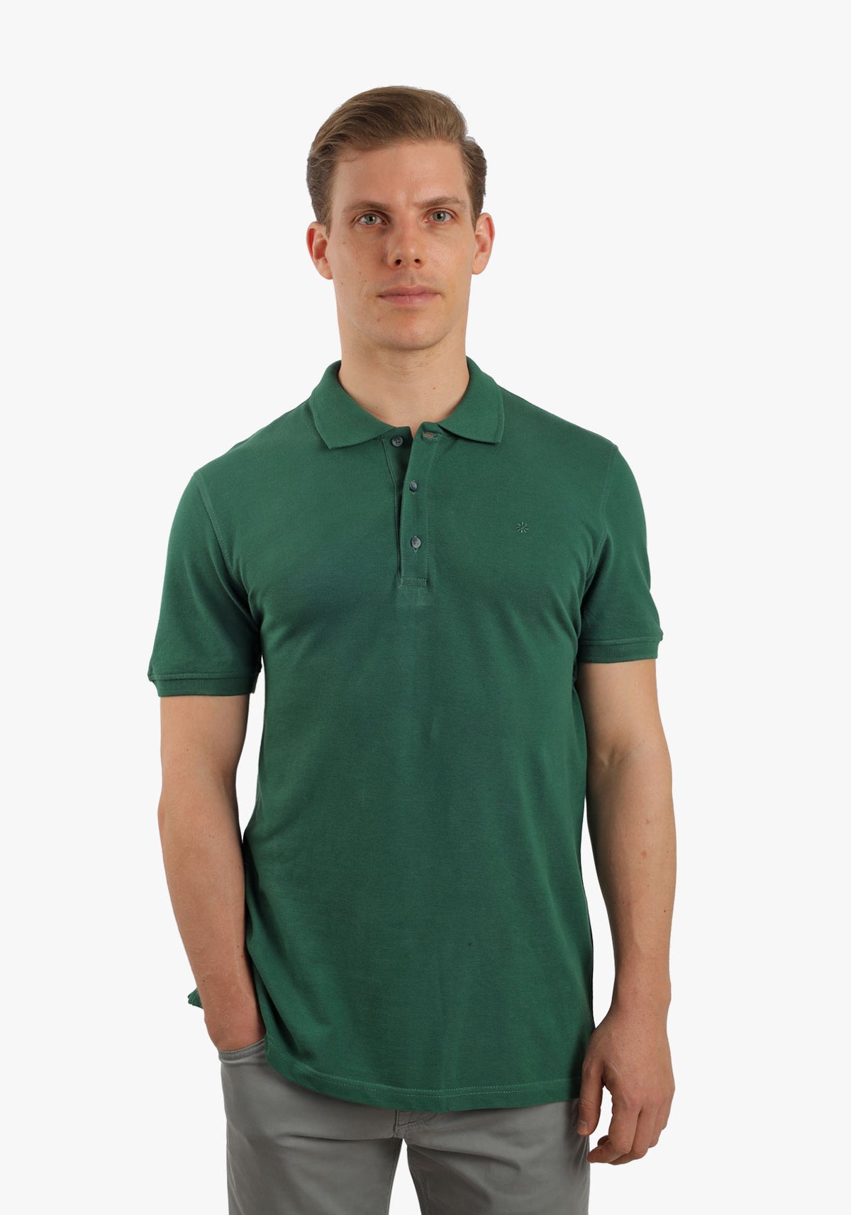 Olive Green Basic Plain Polo