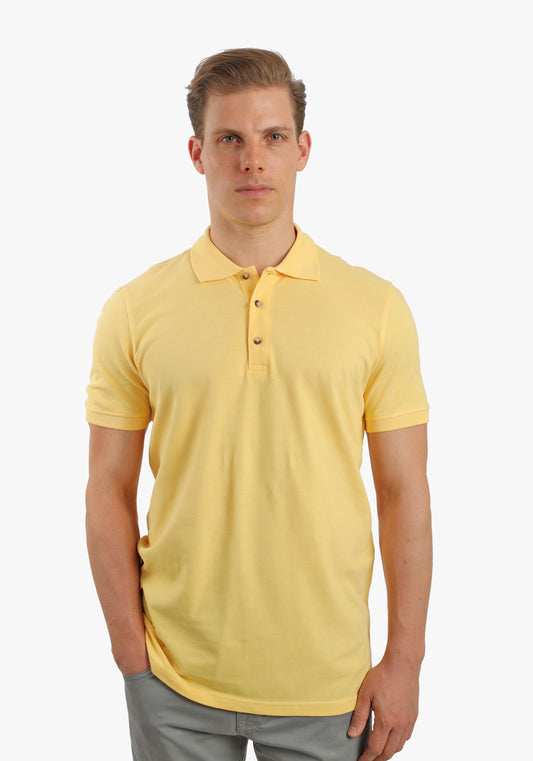 Yellow Basic Plain Polo