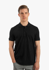 Black Basic Plain Polo