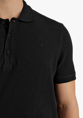 Black Basic Plain Polo