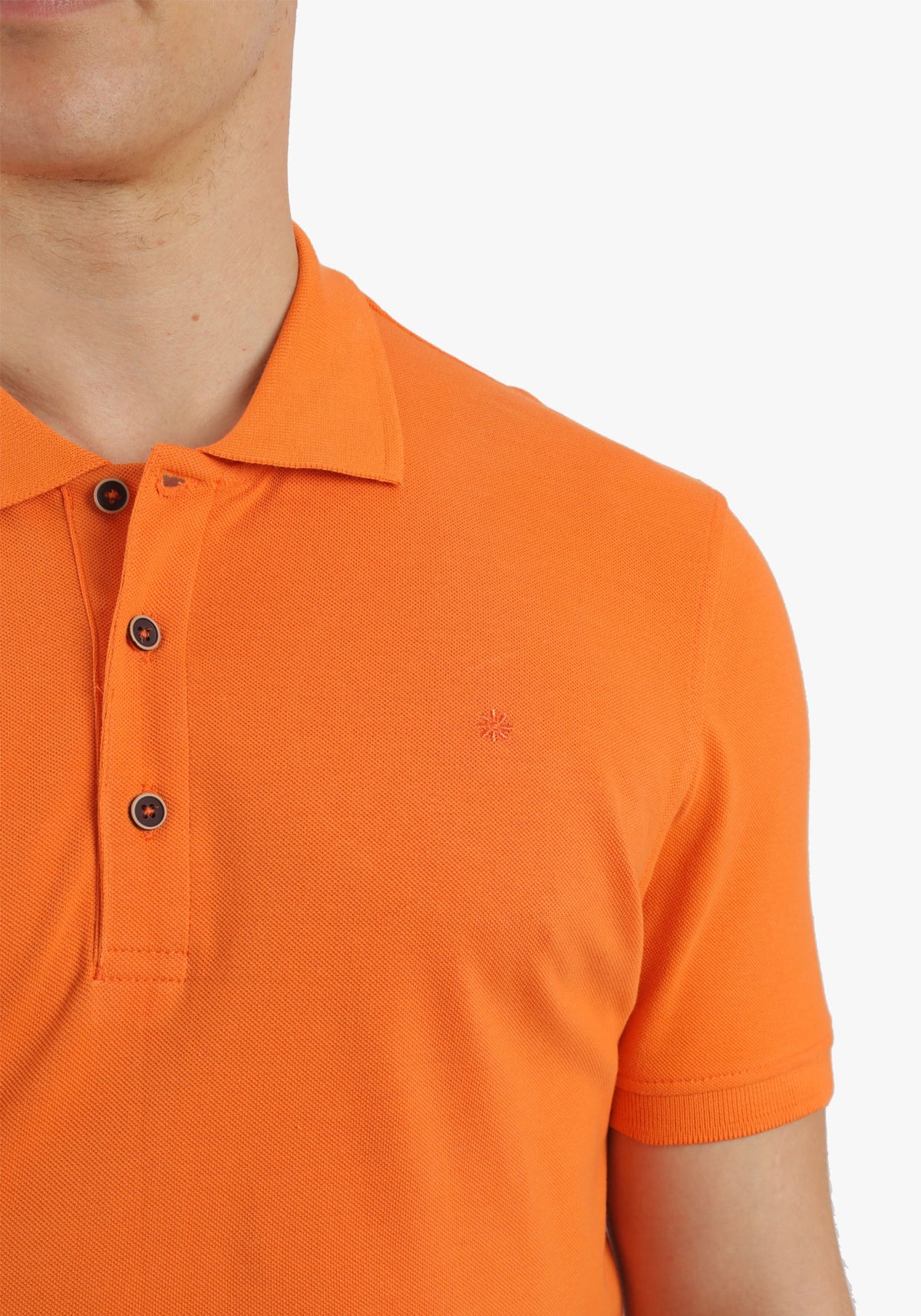 Orange Basic Plain Polo