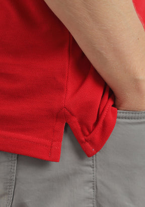 Red Basic Plain Polo