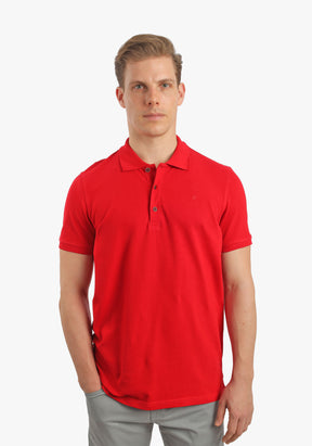 Red Basic Plain Polo