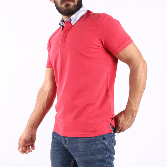 Red Polo Shirt With a Shirt Collar