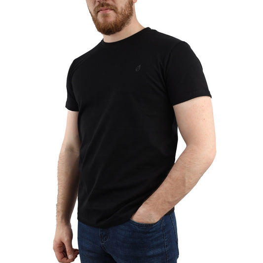 Black basic cotton t-shirt